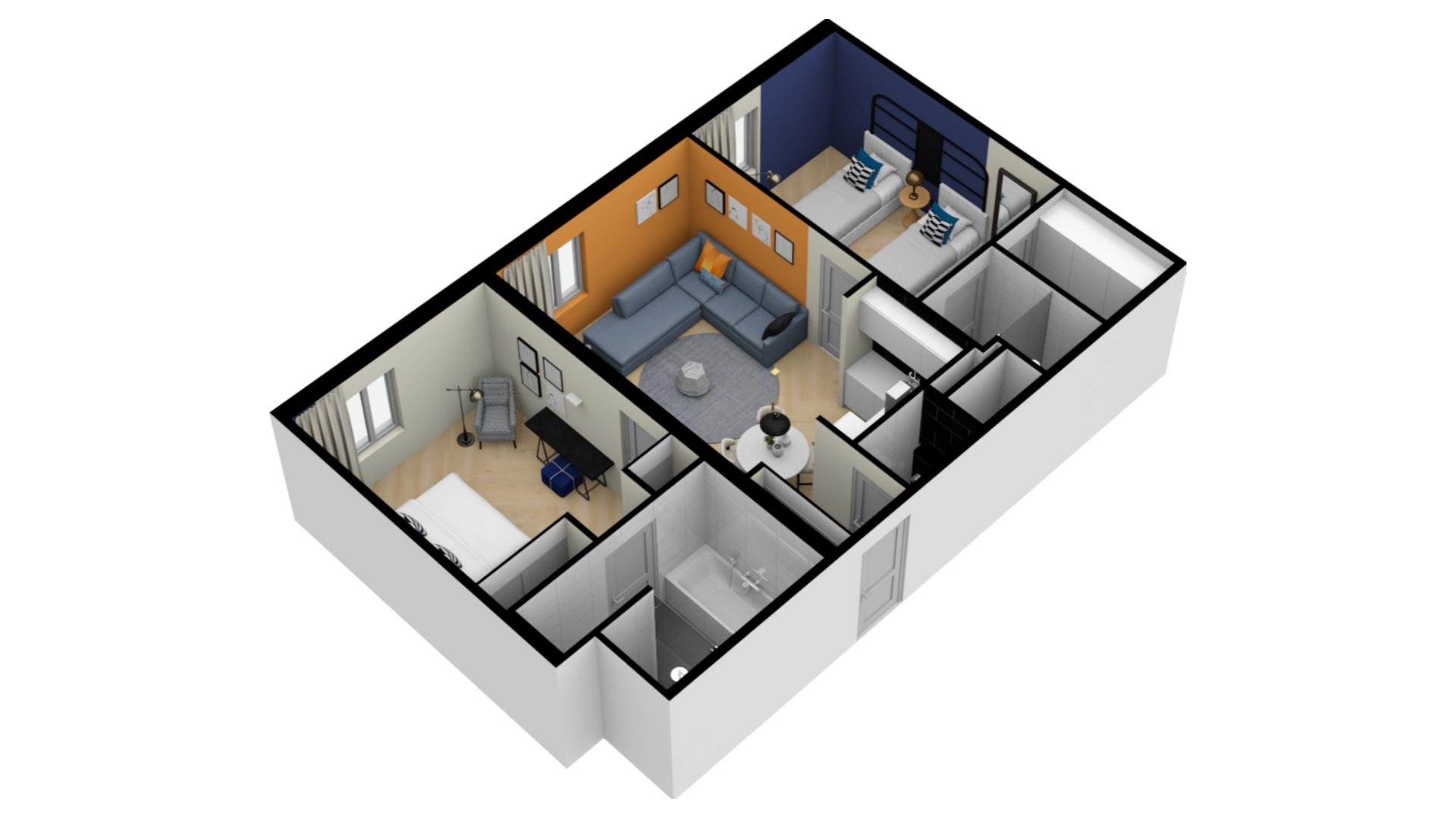 3D_2-Bedroom