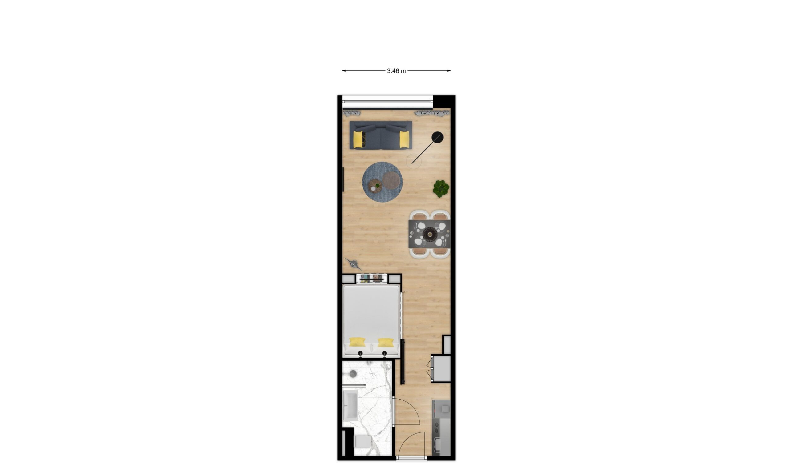 Plattegrond Studio xl