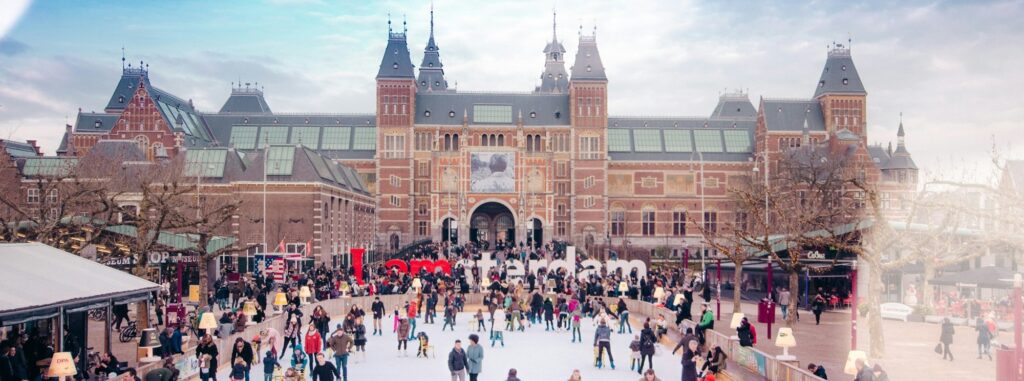 Ice skating at Museumplein